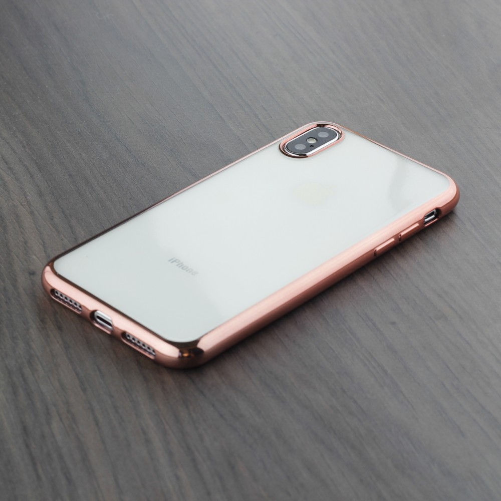 Hülle iPhone X / Xs - Electroplate gold - Rosa