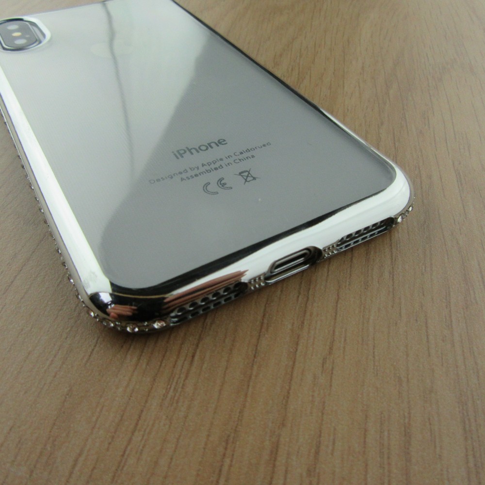 Hülle iPhone X / Xs - Bumper Diamond - Silber