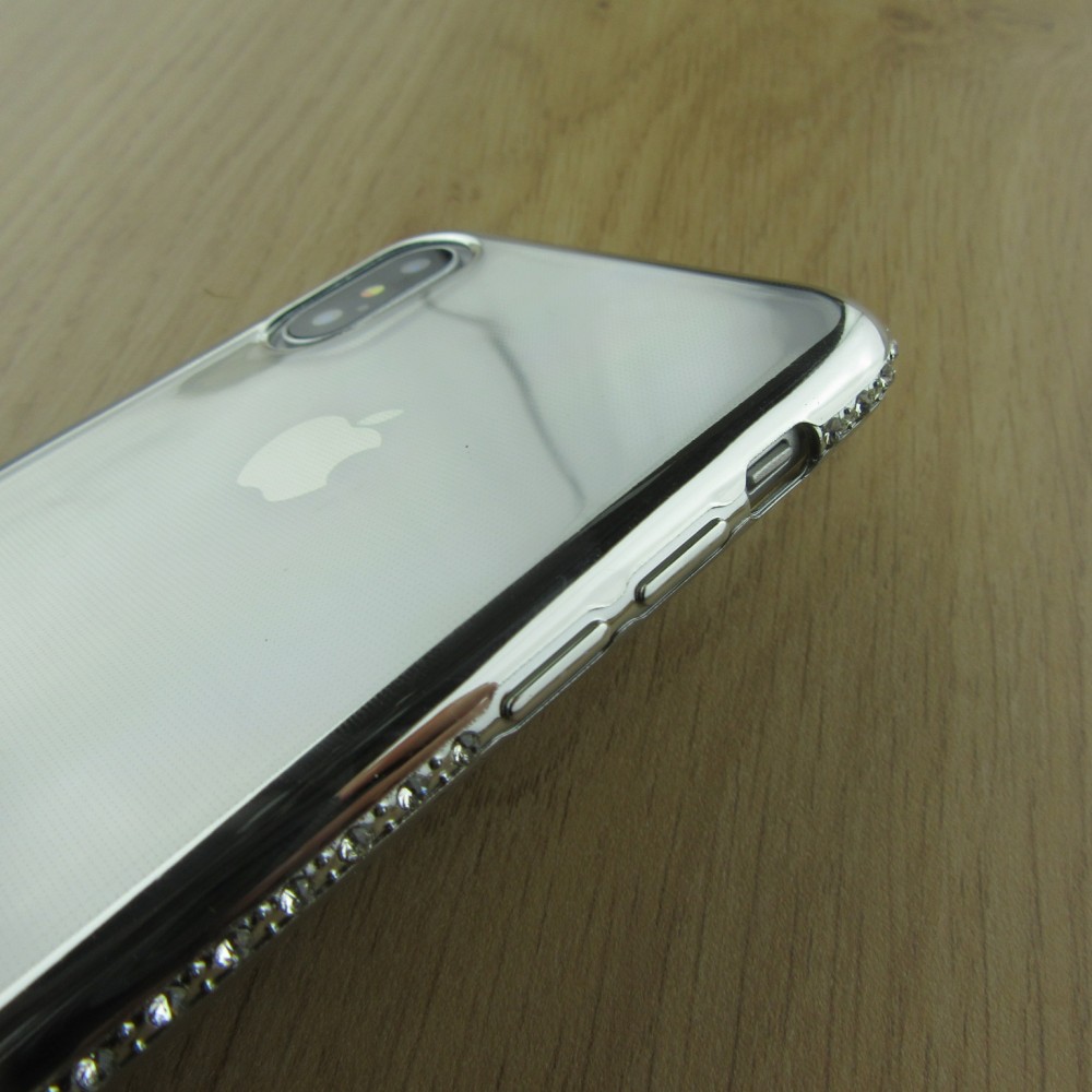 Hülle iPhone X / Xs - Bumper Diamond - Silber