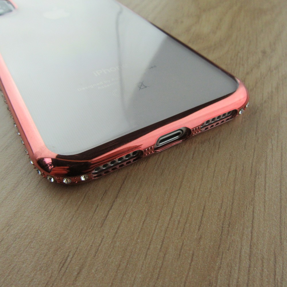Hülle iPhone X / Xs - Bumper Diamond hell- Rosa