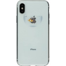 Hülle iPhone X / Xs - Clear Logo Fischschale logo