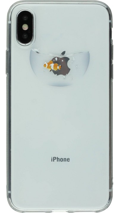 Coque iPhone X / Xs - Clear Logo bocal poisson