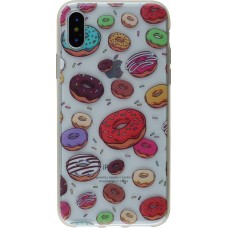 Coque iPhone X / Xs - Clear donuts colorés