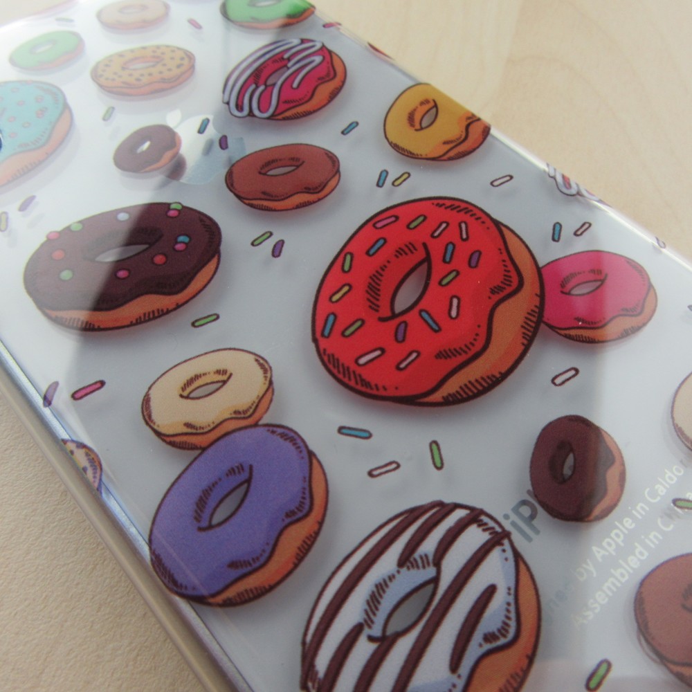 Coque iPhone X / Xs - Clear donuts colorés