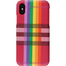 Coque iPhone X / Xs - Cross Pattern - Rose