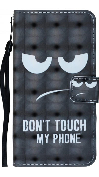 Coque iPhone X / Xs - Flip 3D don't touch my phone mécontent