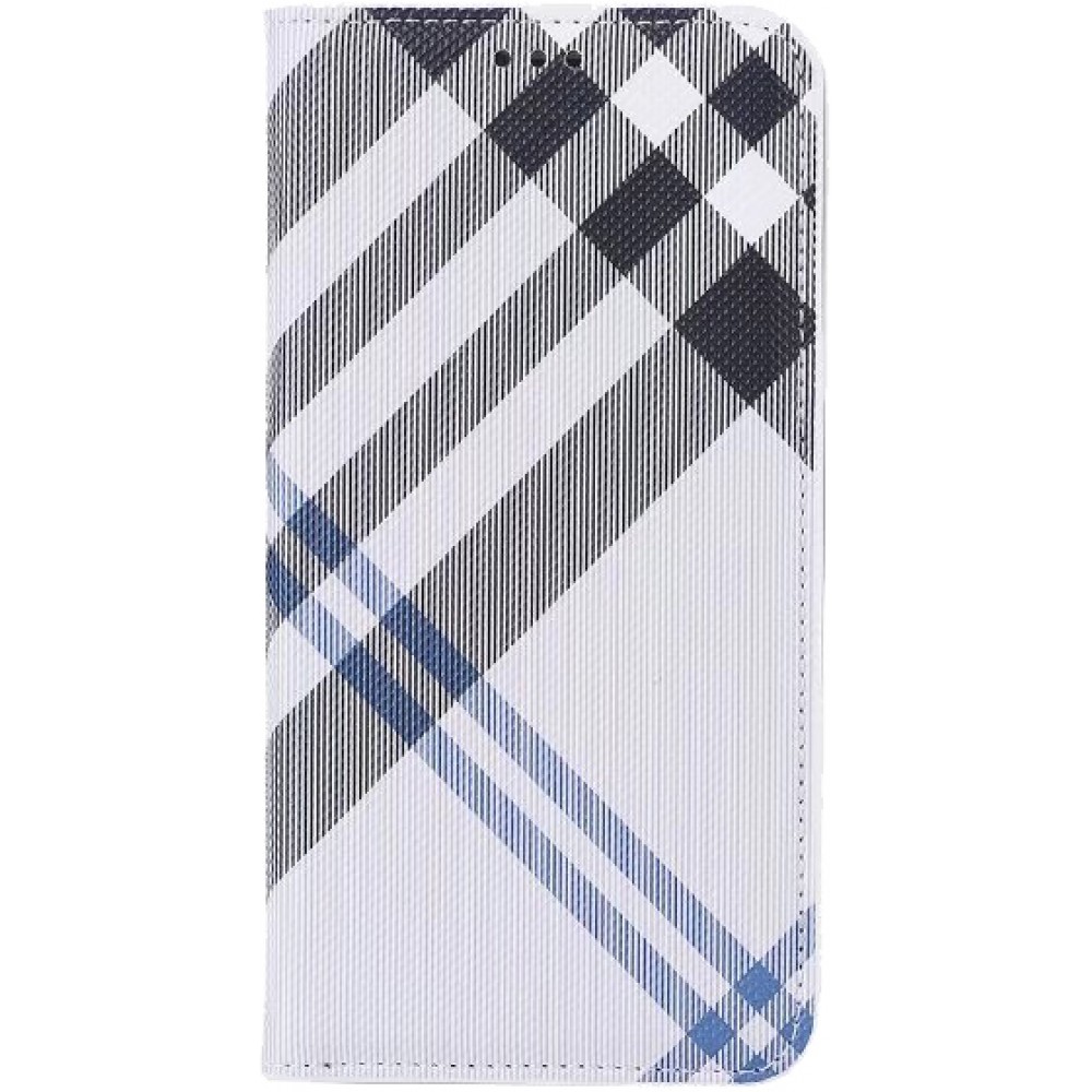 Coque iPhone X / Xs - Flip Lines - Blanc