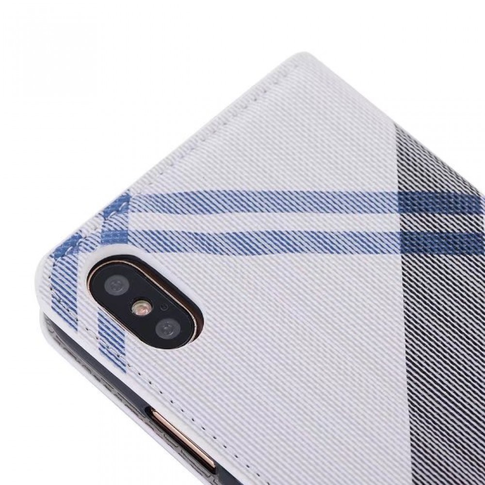 Coque iPhone X / Xs - Flip Lines - Blanc