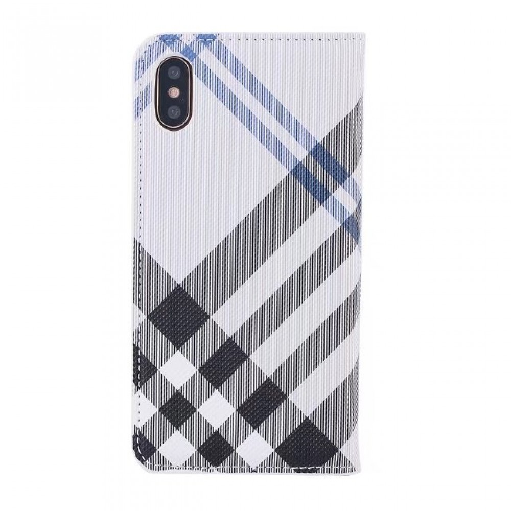 Coque iPhone X / Xs - Flip Lines - Blanc