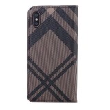 Coque iPhone XR - Flip Lines - Brun