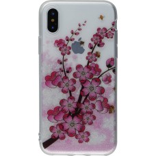 Coque iPhone Xs Max - Gel Shine branche fleurs