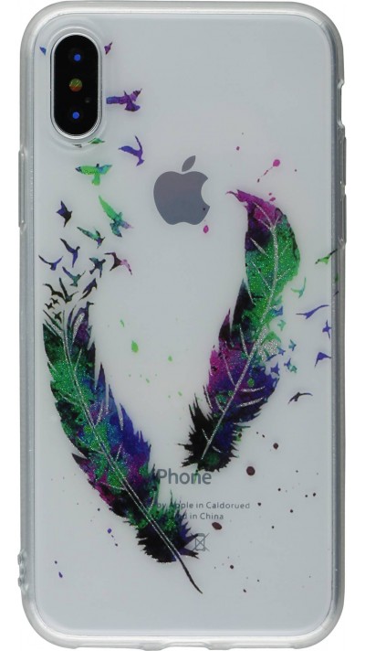 Coque iPhone Xs Max - Gel Shine plumes