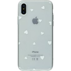 Coque iPhone X / Xs - Gel petit coeur - Blanc