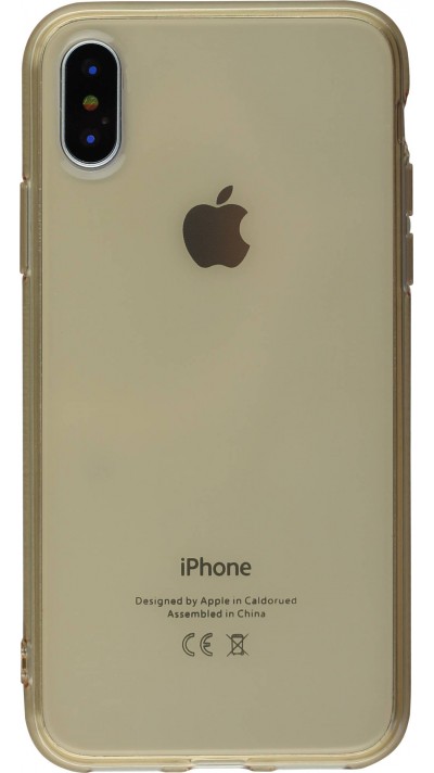 Hülle iPhone XR - Gummi transparent - Gold
