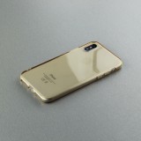 Hülle iPhone XR - Gummi transparent - Gold