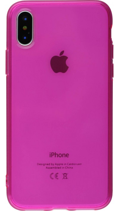 Hülle iPhone XR - Gummi transparent - Dunkelrosa