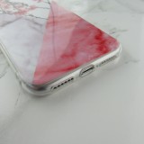 Coque iPhone X / Xs - Geometric Marble flowers