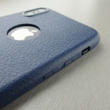 Coque iPhone X / Xs - Grain - Bleu foncé