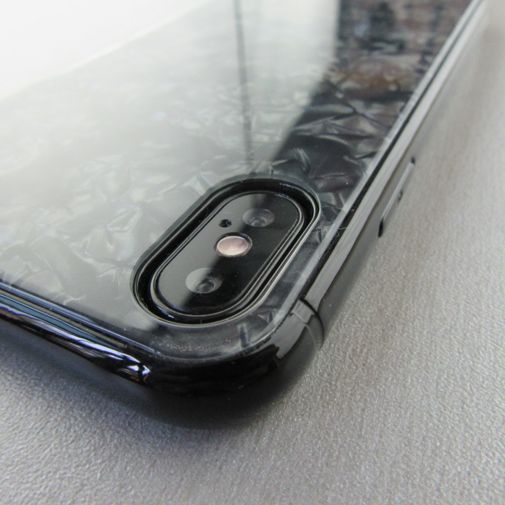 Hülle iPhone X / Xs - Granit Glass 3 - Schwarz