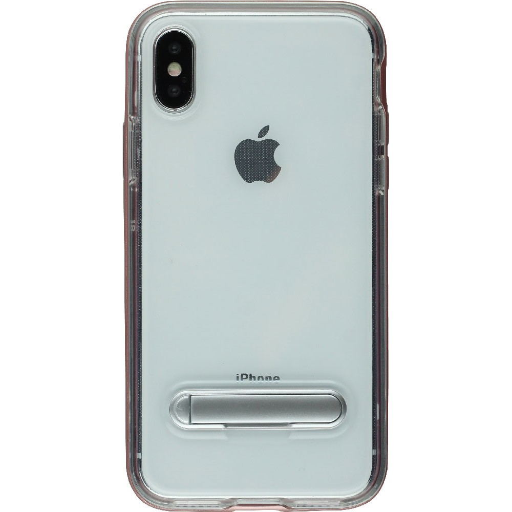 Coque iPhone X / Xs - Kickstand Border Glass - Rose