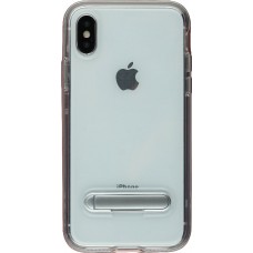 Coque iPhone X / Xs - Kickstand Border Glass - Rouge