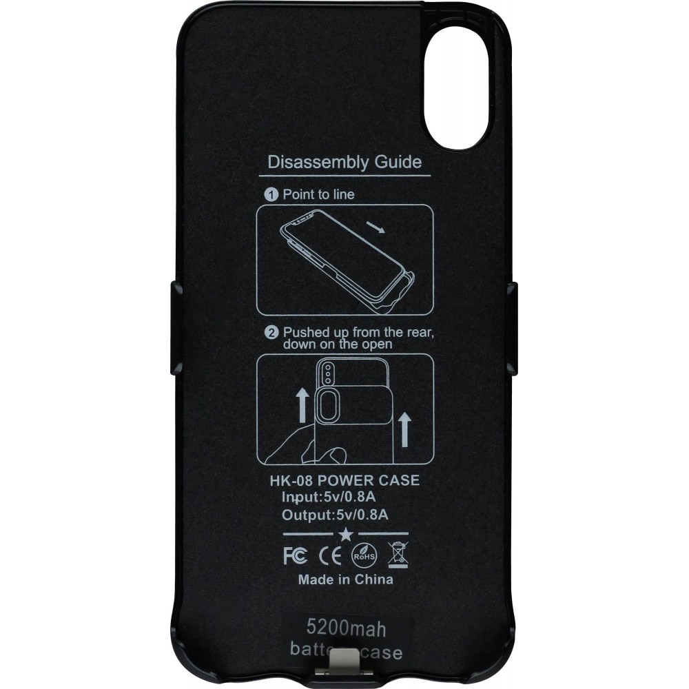 Hülle iPhone X / Xs - Power Case external battery - Schwarz