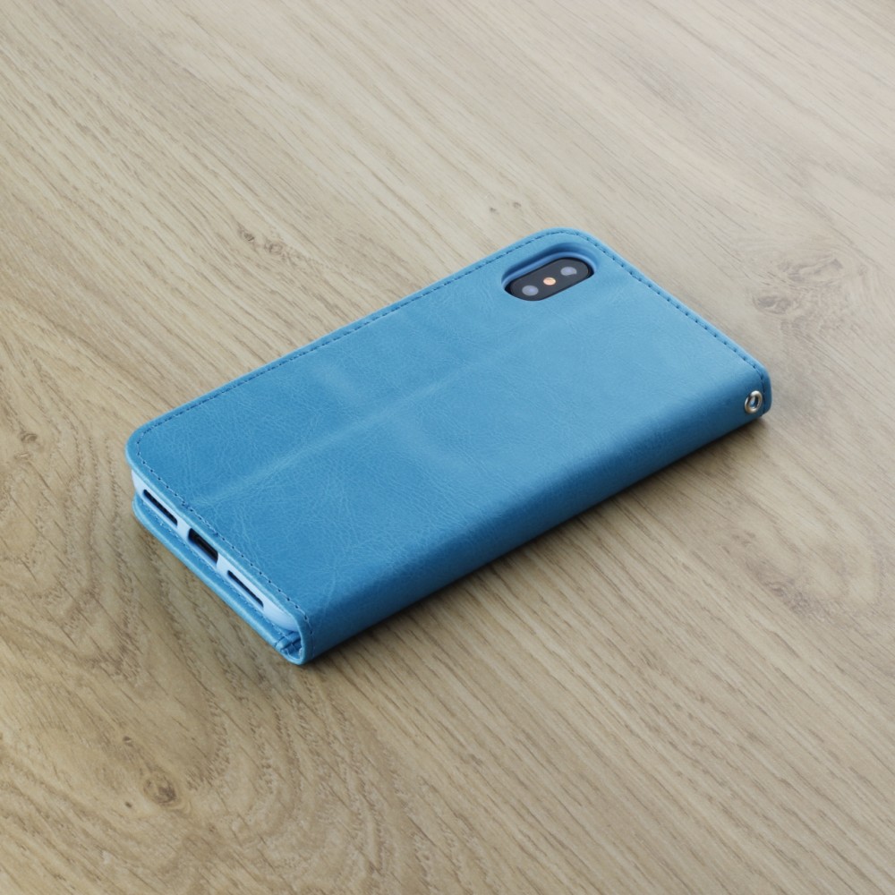 Coque iPhone X / Xs - Premium Flip - Turquoise