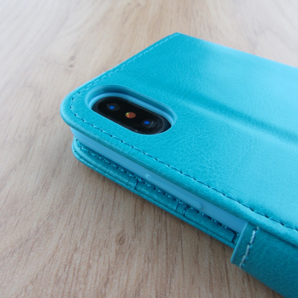 Coque iPhone X / Xs - Premium Flip - Turquoise