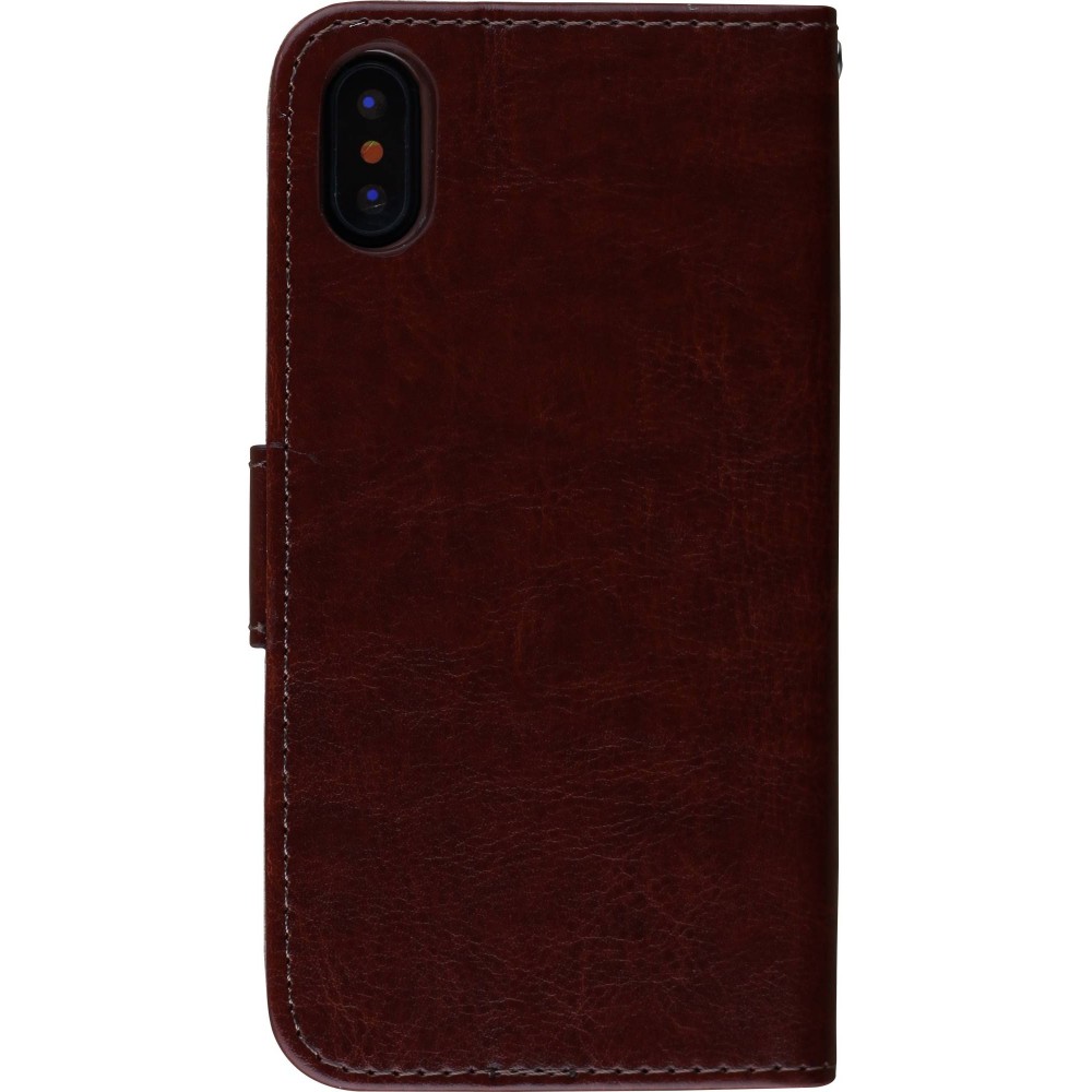 Coque iPhone X / Xs - Premium Flip - Brun