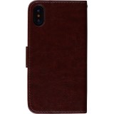 Coque iPhone X / Xs - Premium Flip - Brun