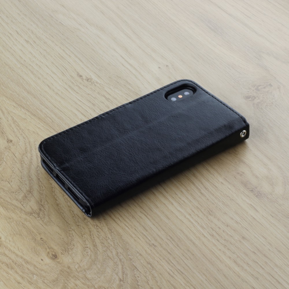 Coque iPhone X / Xs - Premium Flip - Noir