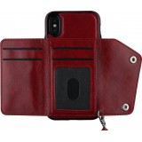 Coque iPhone X / Xs - Side Wallet - Bordeau