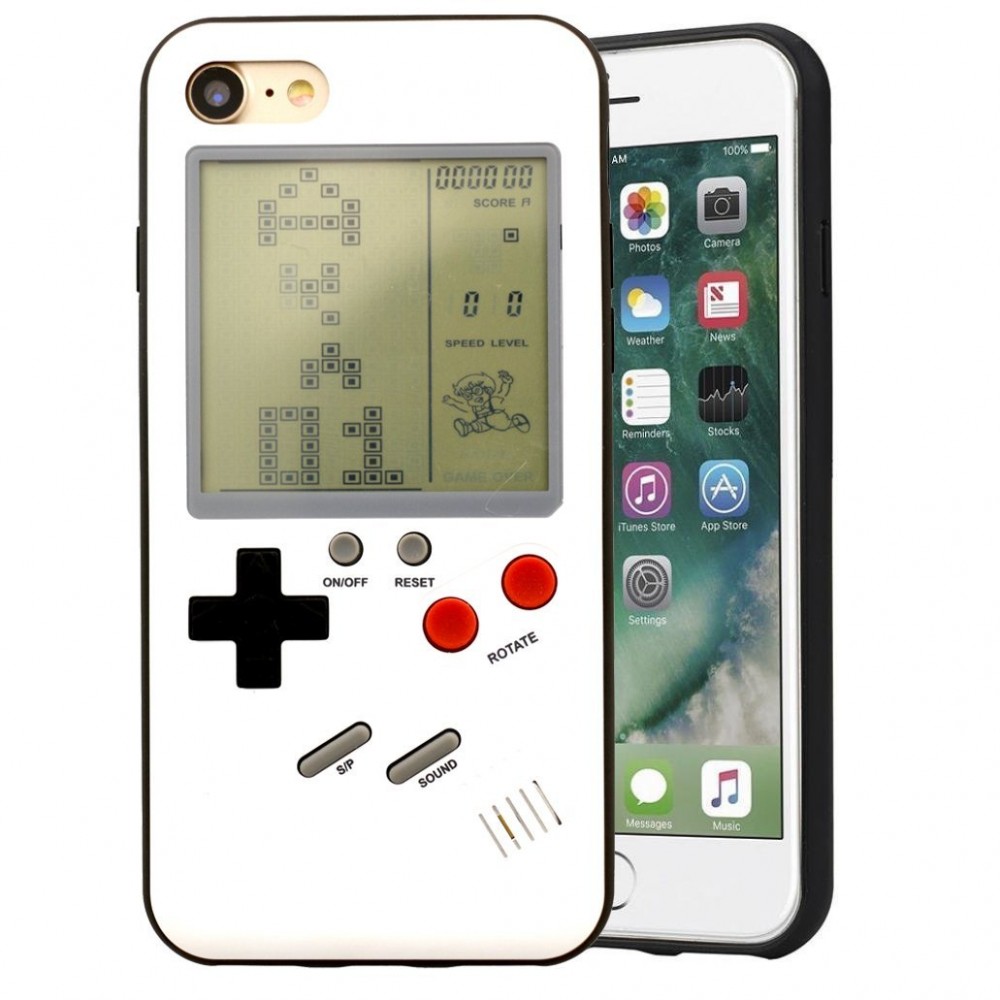 Hülle iPhone 7 Plus / 8 Plus - Tetris Game Boy - Weiss