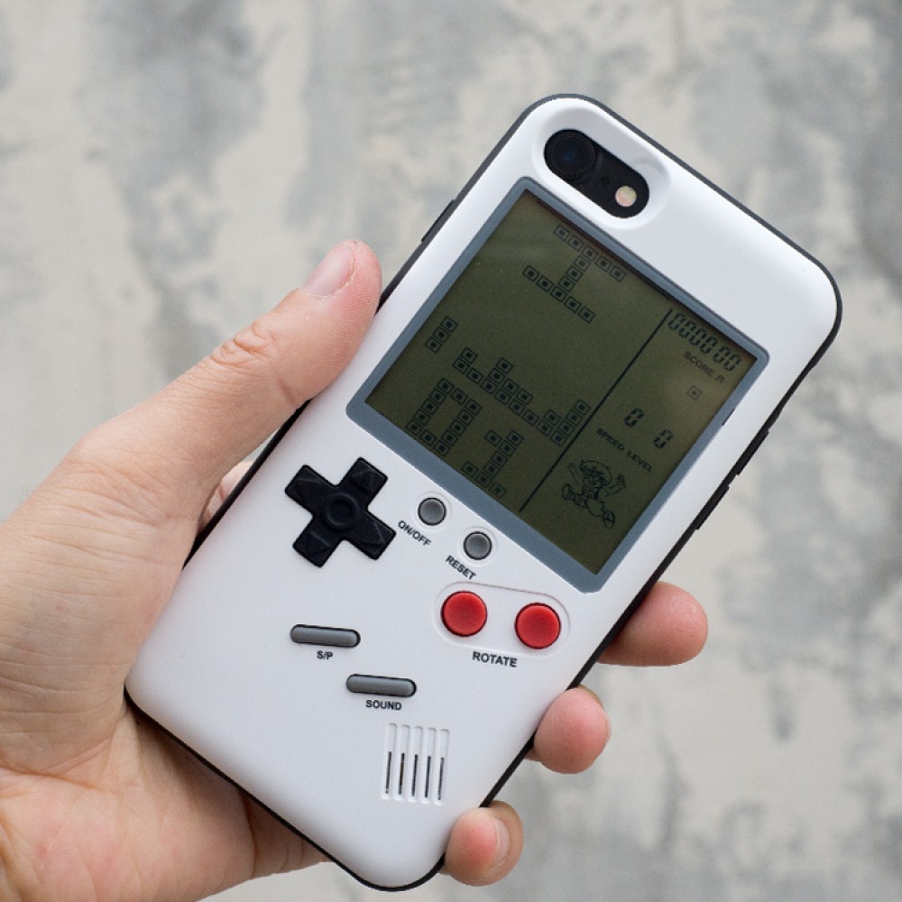 Coque iPhone 7 Plus / 8 Plus - Tetris Game Boy - Blanc