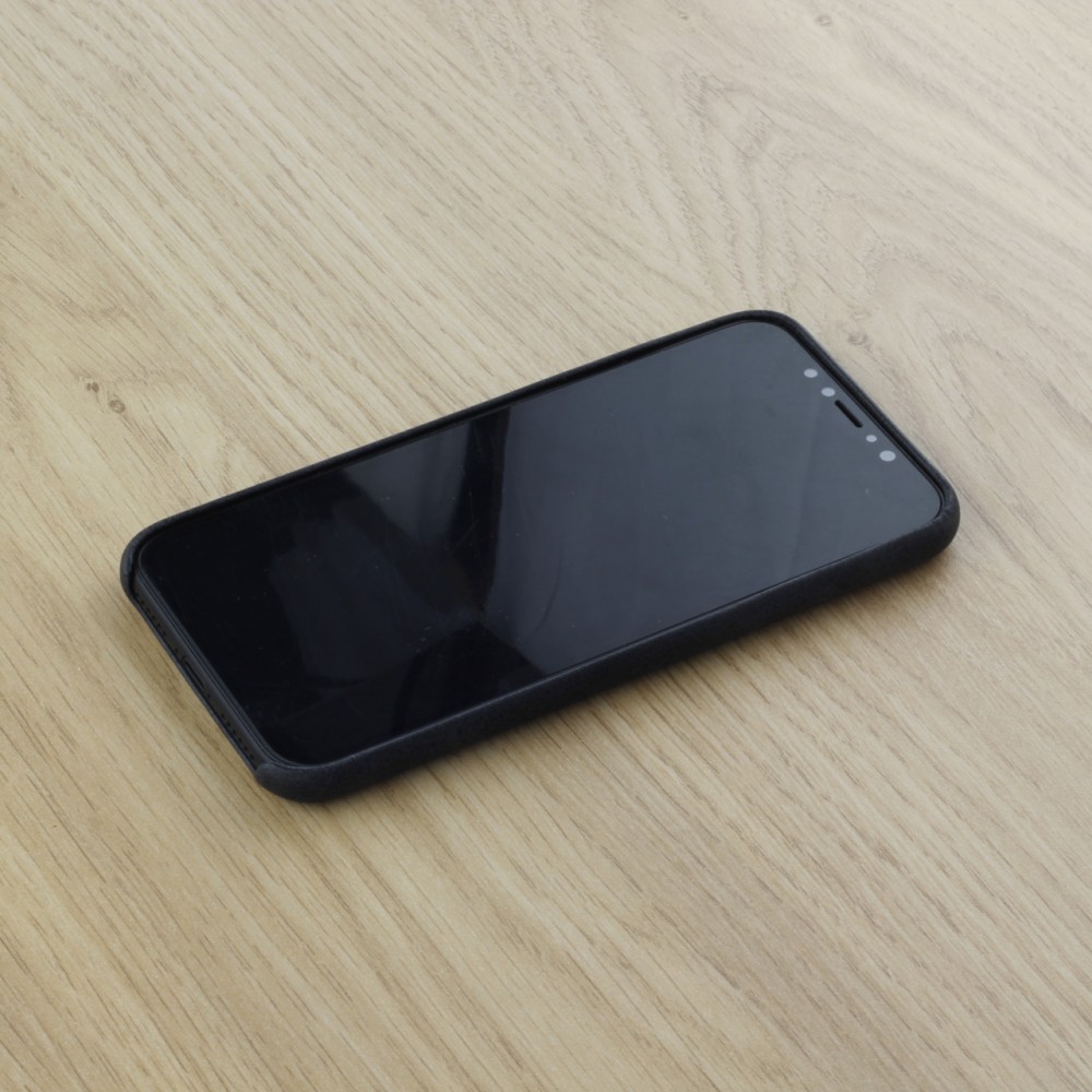 Coque iPhone X / Xs - Thin Leather - Noir