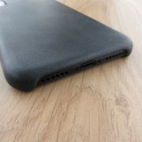 Hülle iPhone X / Xs - Thin Leather - Schwarz