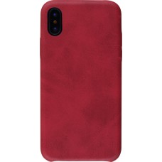 Coque iPhone X / Xs - Thin Leather - Rouge