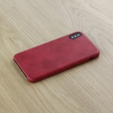 Coque iPhone X / Xs - Thin Leather - Rouge