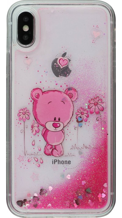 Hülle iPhone X / Xs - Water Stars rosa Teddybär