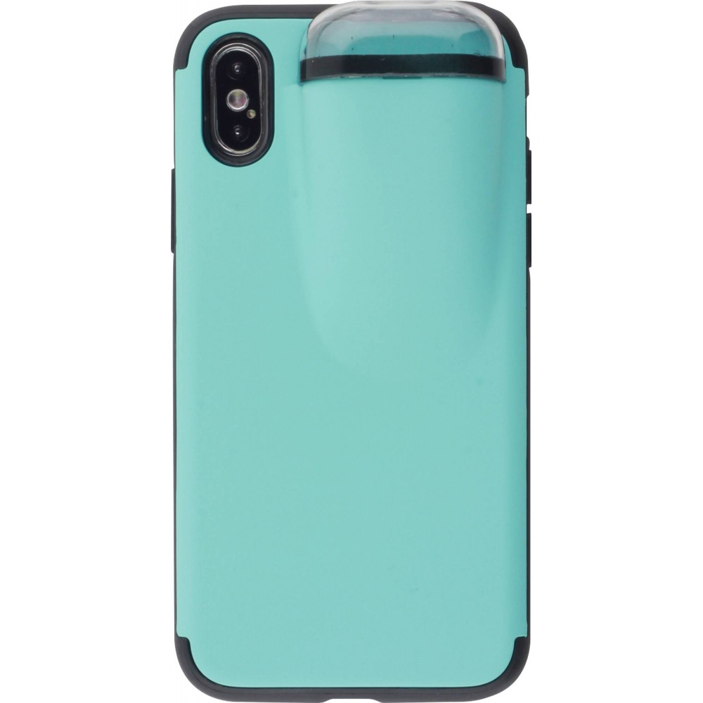 Coque iPhone X / Xs - 2-In-1 AirPods - Turquoise