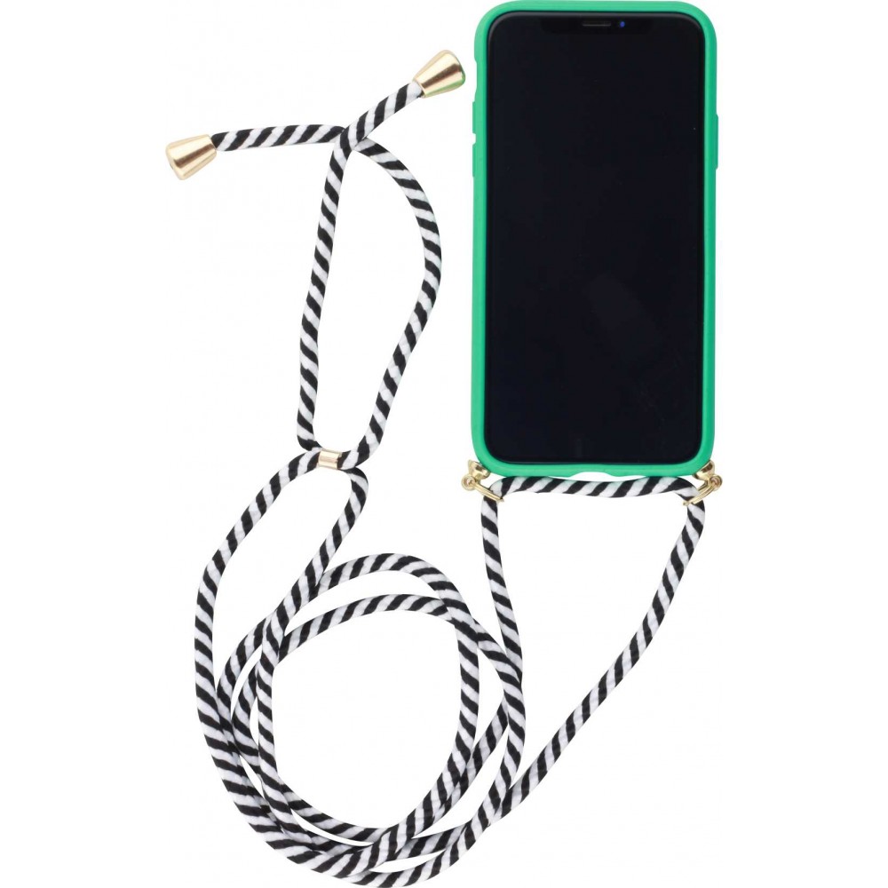 Hülle iPhone X / Xs - Bio Eco-Friendly Vegan mit Handykette Necklace - Türkis