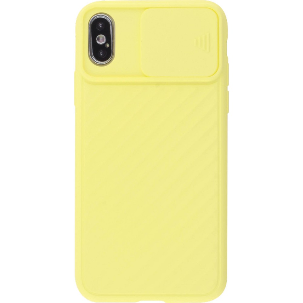 Coque iPhone X / Xs - Caméra Clapet jaune