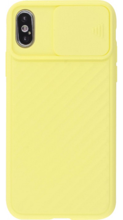 Coque iPhone X / Xs - Caméra Clapet jaune