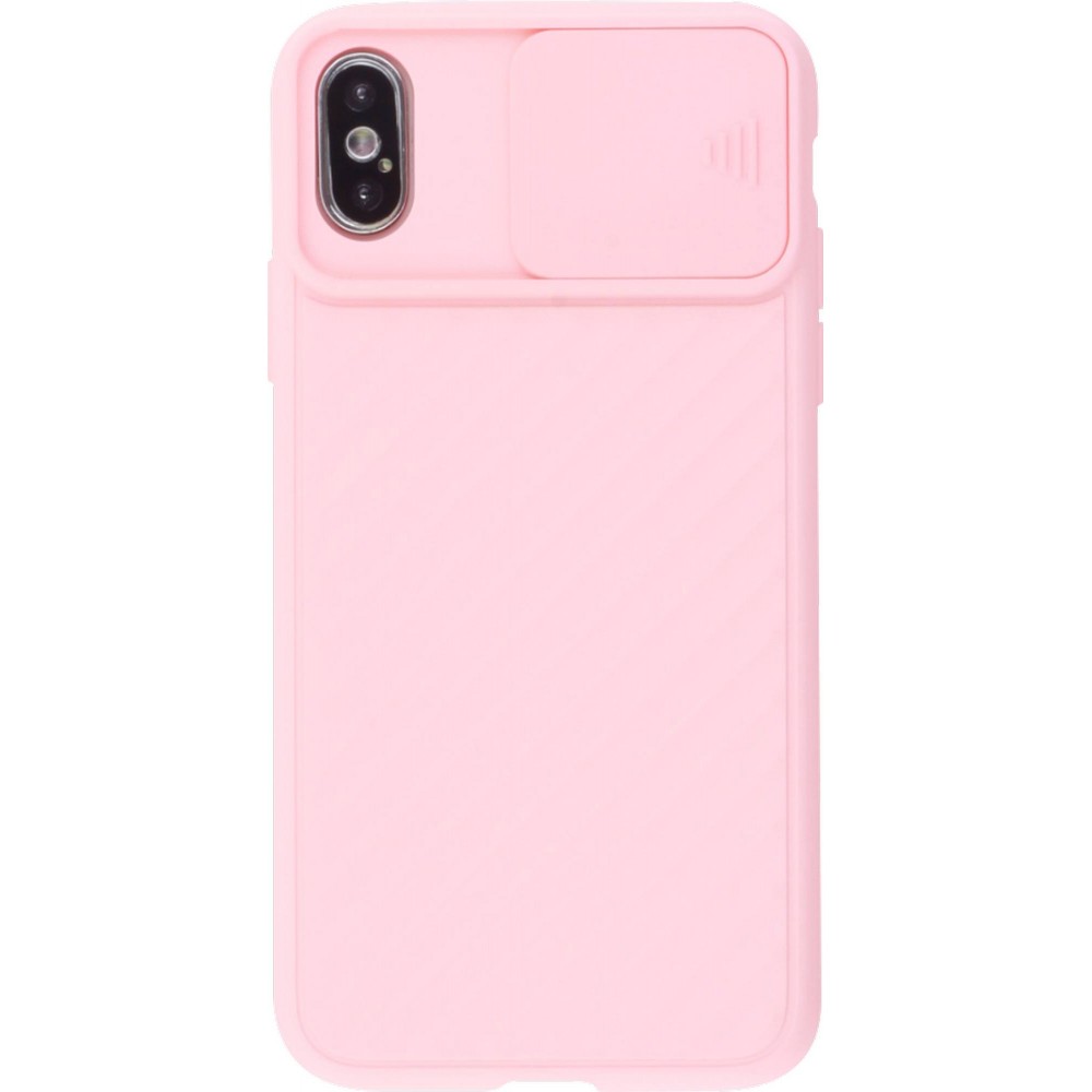 Hülle iPhone X / Xs - Kamera Klappe hell- Rosa