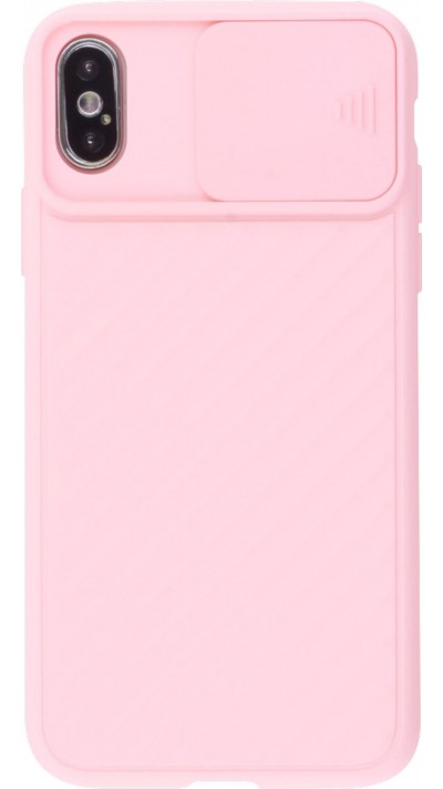 Hülle iPhone X / Xs - Kamera Klappe hell- Rosa