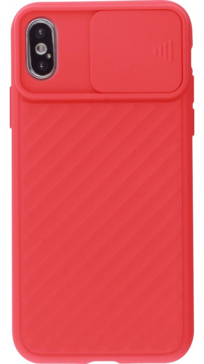 Coque iPhone X / Xs - Caméra Clapet - Rouge