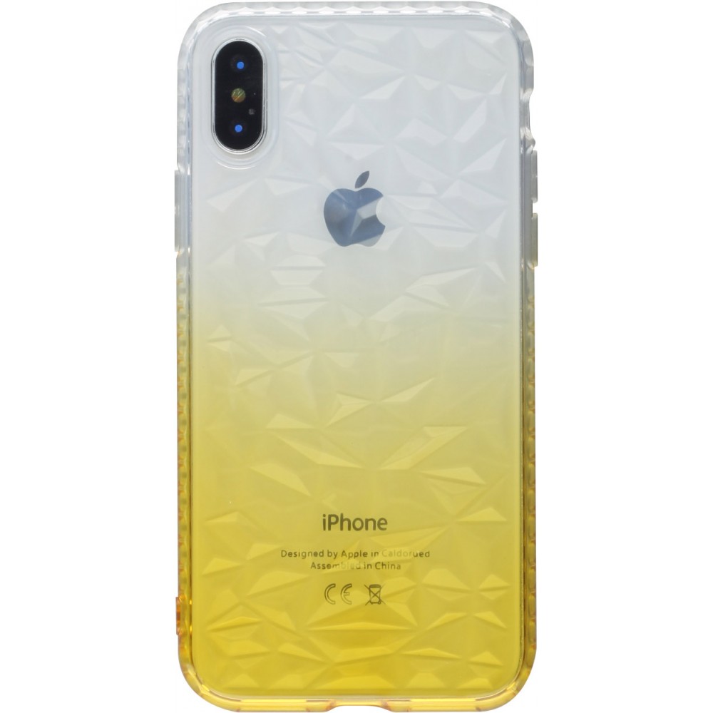 Coque iPhone Xs Max - Diamond 3D jaune