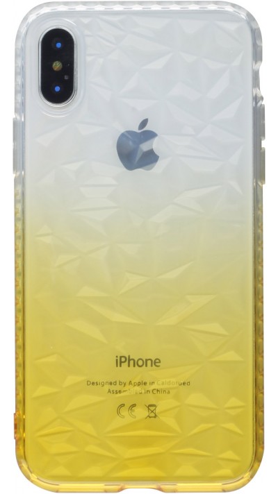 Coque iPhone X / Xs - Diamond 3D jaune