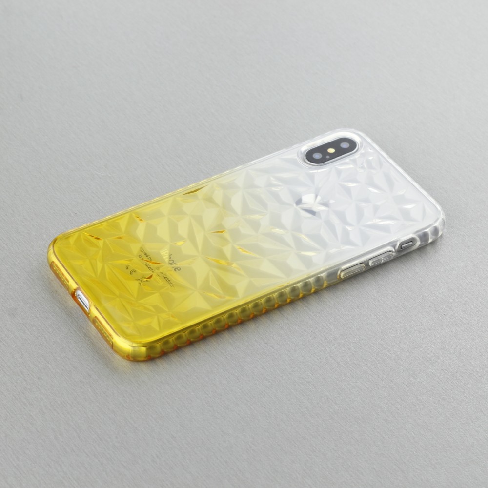 Coque iPhone X / Xs - Diamond 3D jaune