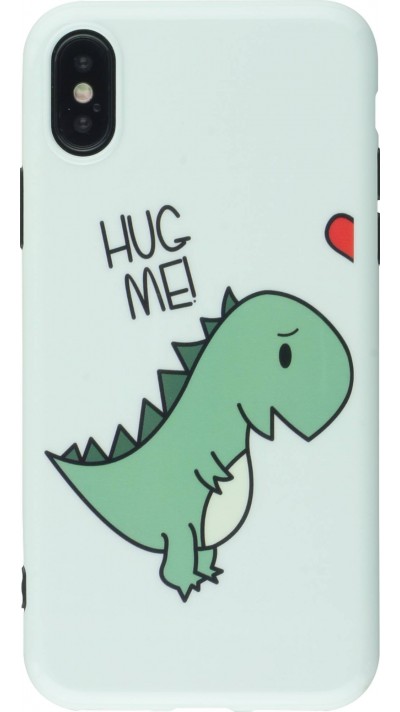 Hülle iPhone X / Xs - Dino hug man